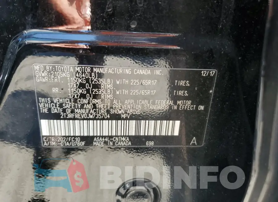 2T3RFREV0JW735704 Photo# 13