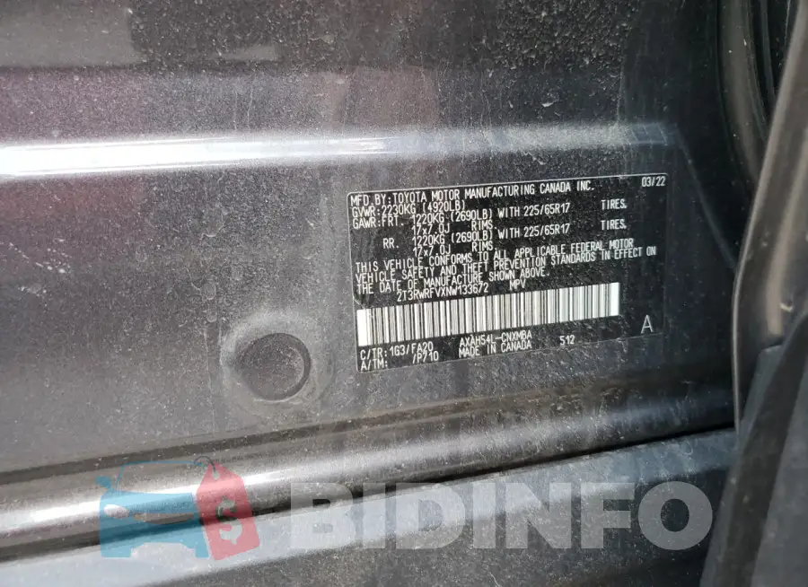 2T3RWRFVXNW133672 Photo# 12