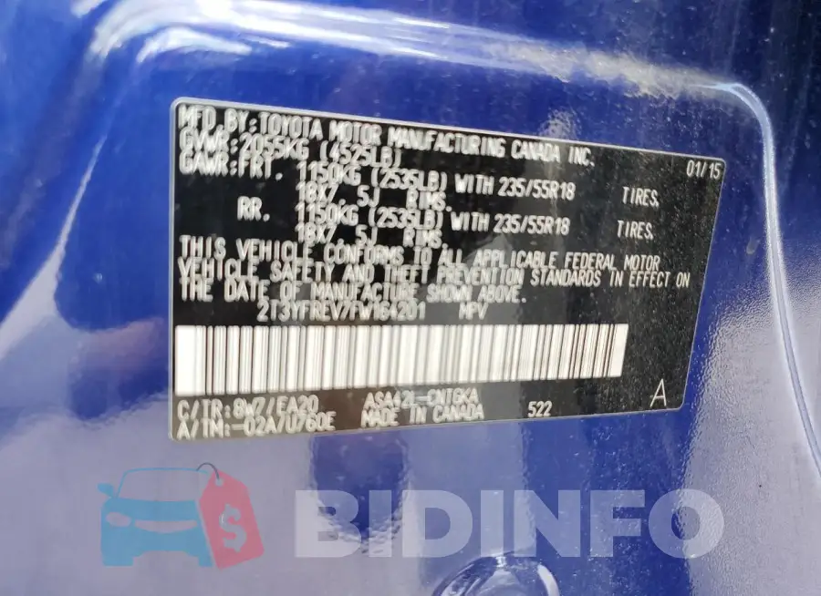 2T3YFREV7FW164201 Photo# 12