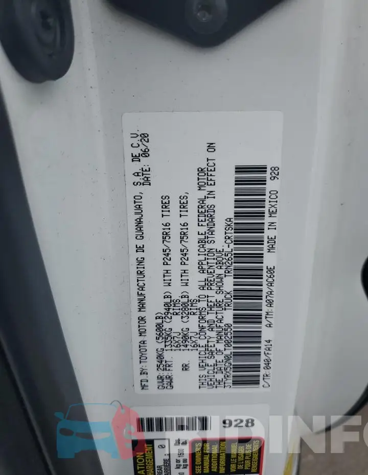 3TYRX5GN0LT002550 Photo# 12