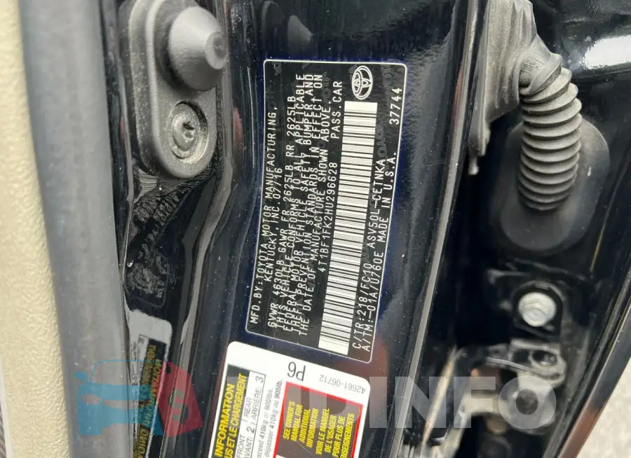 4T1BF1FK2HU296628 Photo# 10