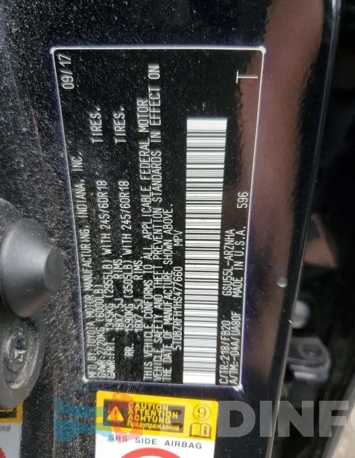 5TDBZRFH1HS477660 Photo# 14