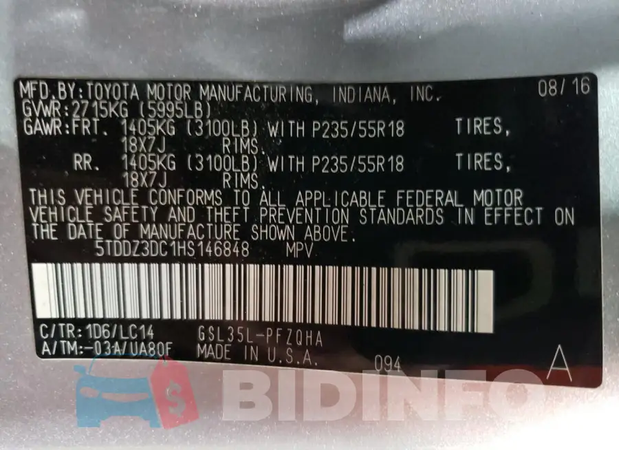 5TDDZ3DC1HS146848 Photo# 13