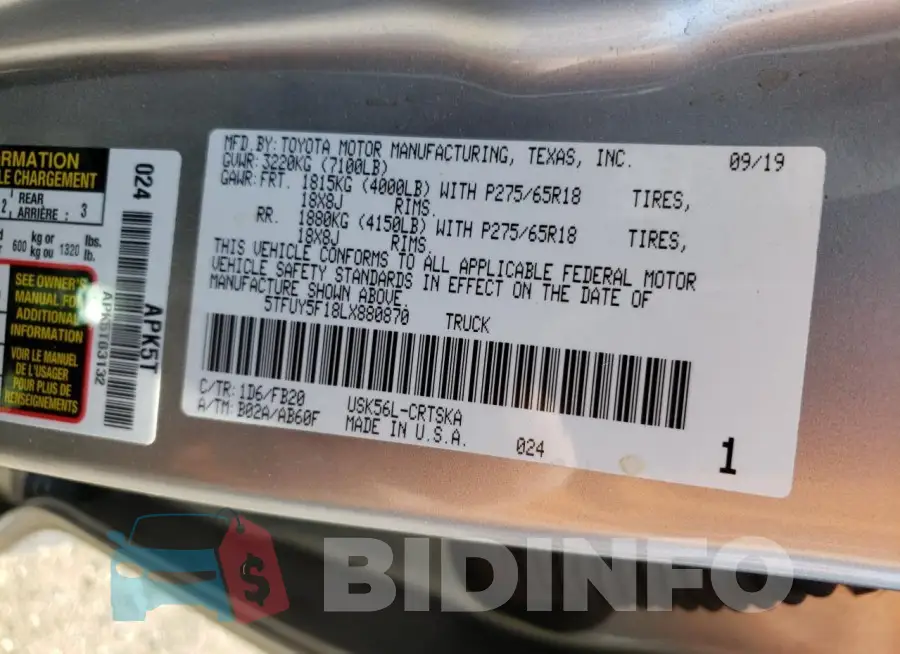 5TFUY5F18LX880870 Photo# 12