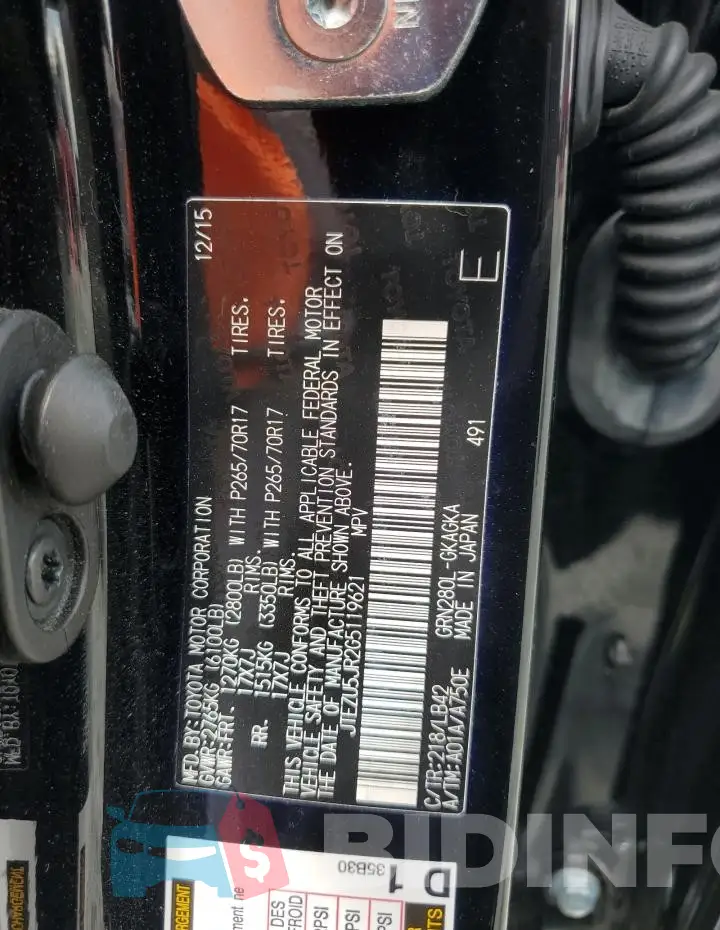 JTEZU5JR2G5119621 Photo# 13