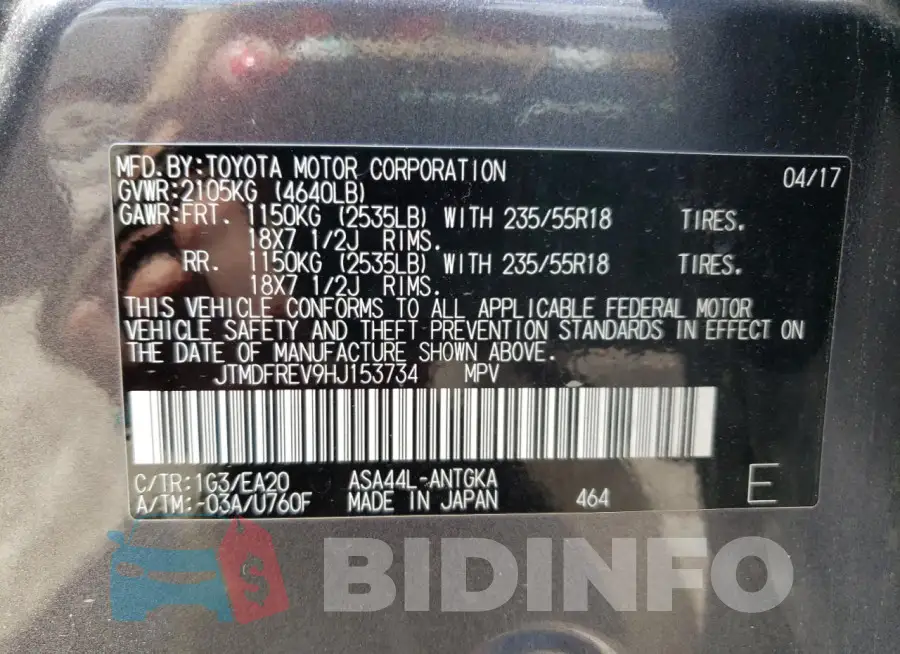 JTMDFREV9HJ153734 Photo# 13