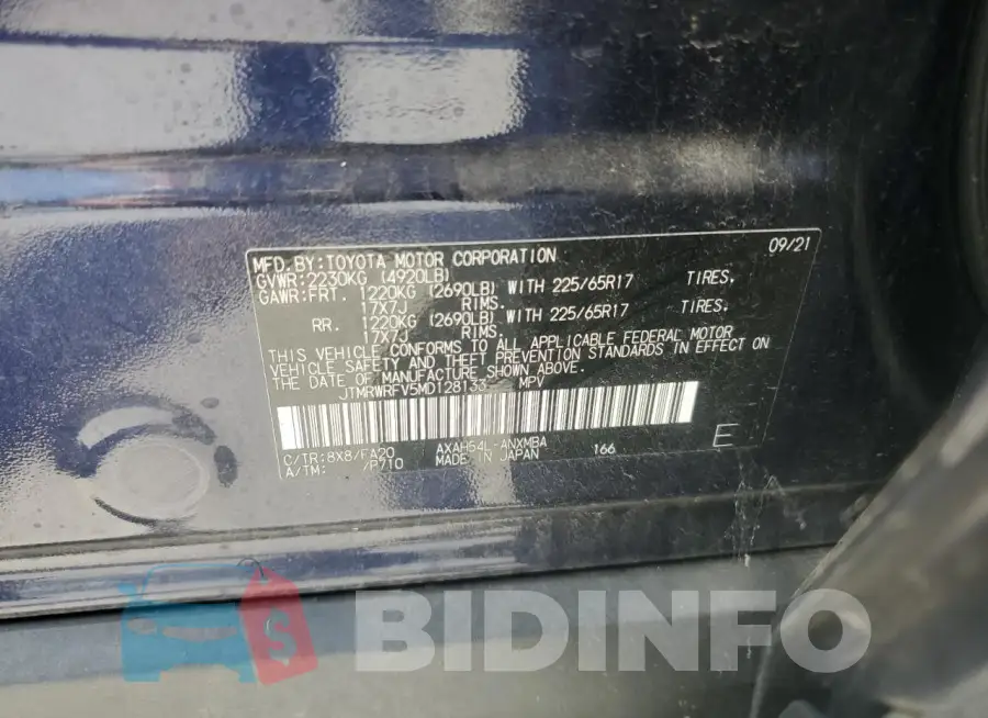 JTMRWRFV5MD128133 Photo# 13