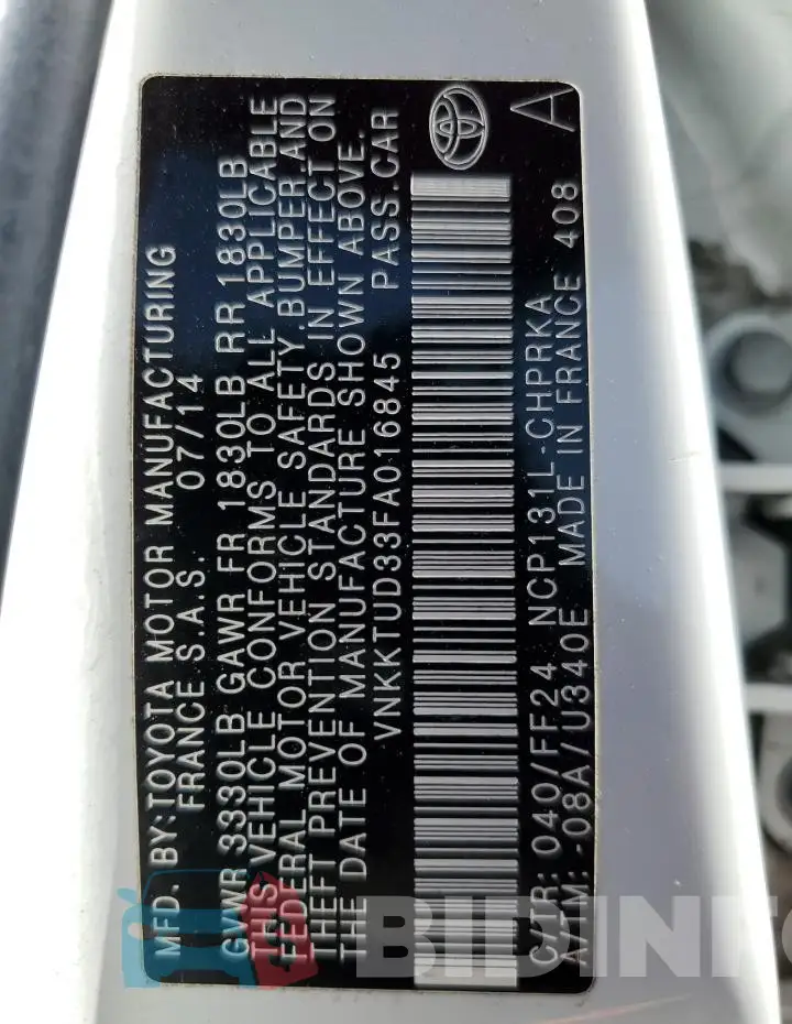 VNKKTUD33FA016845 Photo# 13