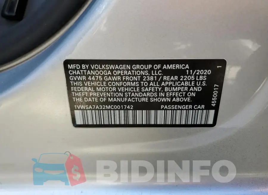 1VWSA7A32MC001742 Photo# 13