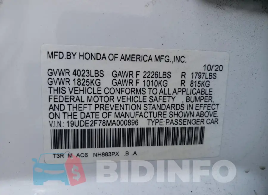 19UDE2F78MA000896 Photo# 12
