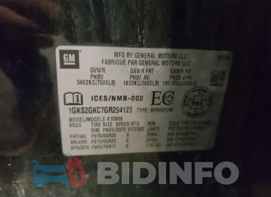 1GKS2GKC7GR294123 Photo# 13