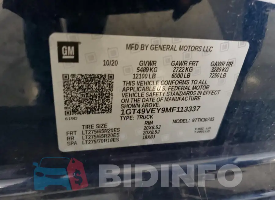 1GT49VEY9MF113337 Photo# 12
