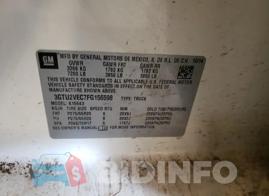 3GTU2VEC7FG156598 Photo# 12