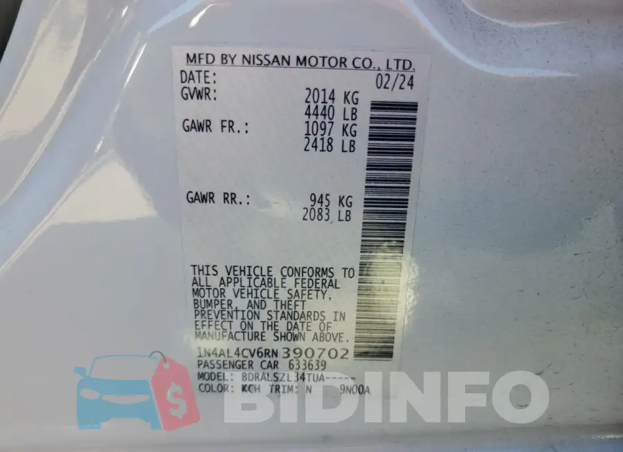 1N4AL4CV6RN390702 Photo# 13
