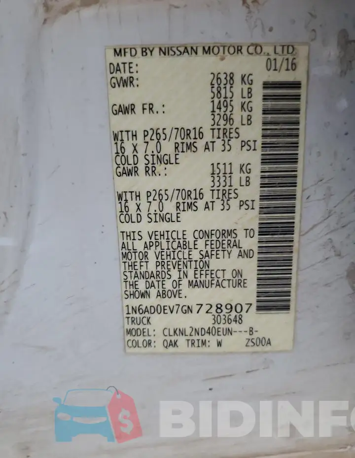 1N6AD0EV7GN728907 Photo# 12