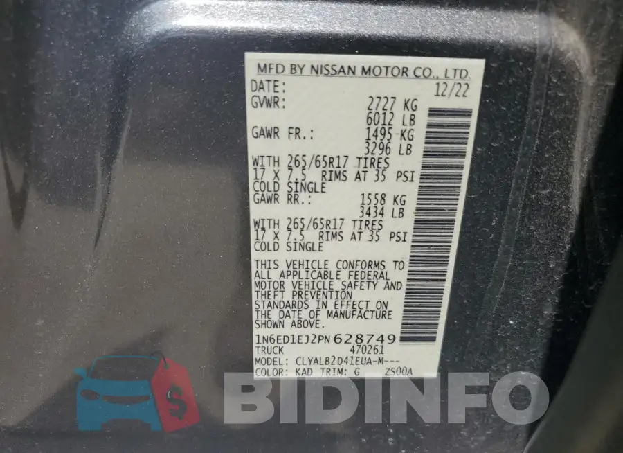 1N6ED1EJ2PN628749 Photo# 13