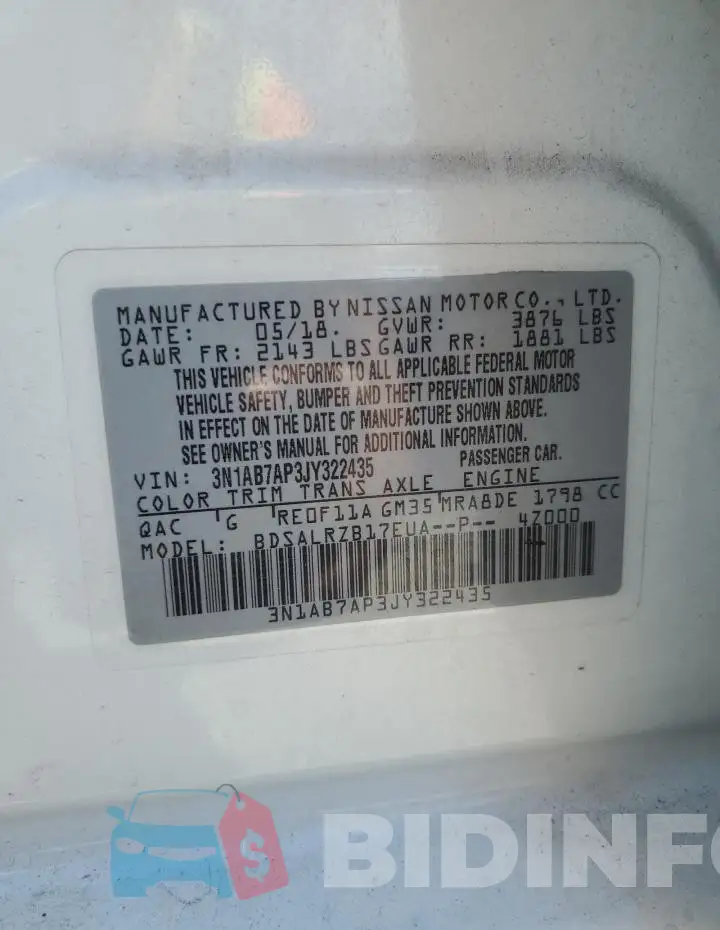 3N1AB7AP3JY322435 Photo# 12