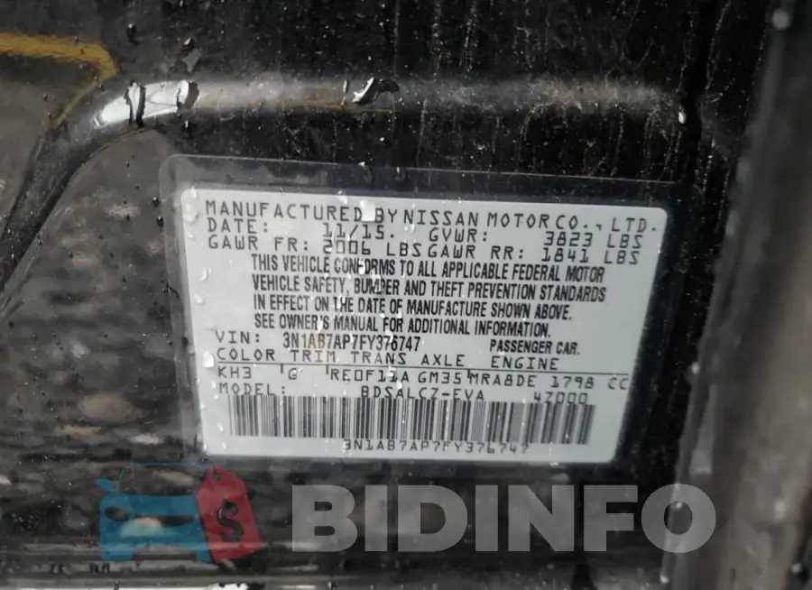 3N1AB7AP7FY376747 Photo# 13