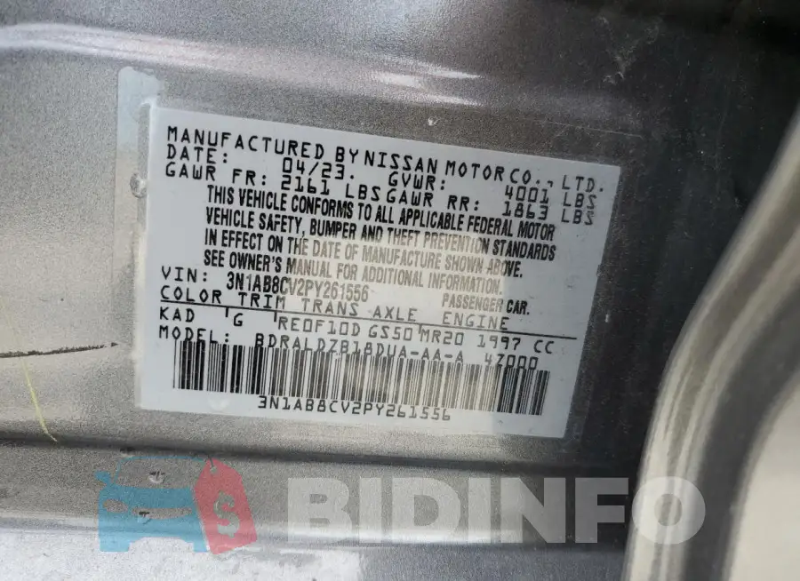 3N1AB8CV2PY261556 Photo# 12