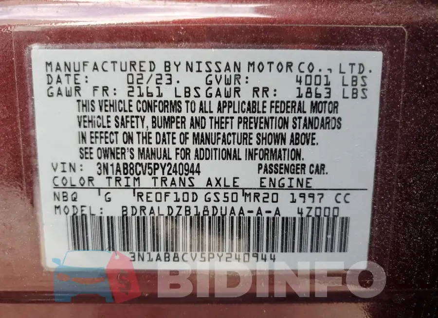 3N1AB8CV5PY240944 Photo# 13