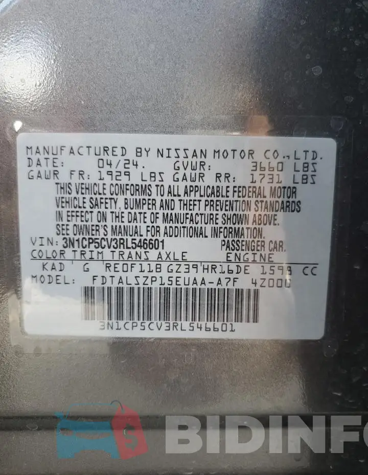 3N1CP5CV3RL546601 Photo# 13