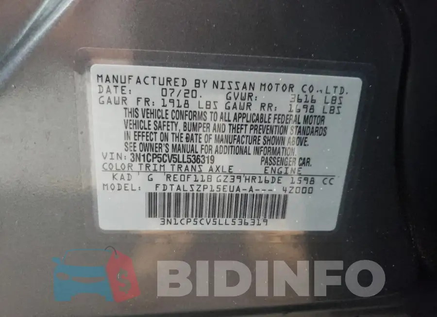 3N1CP5CV5LL536319 Photo# 13
