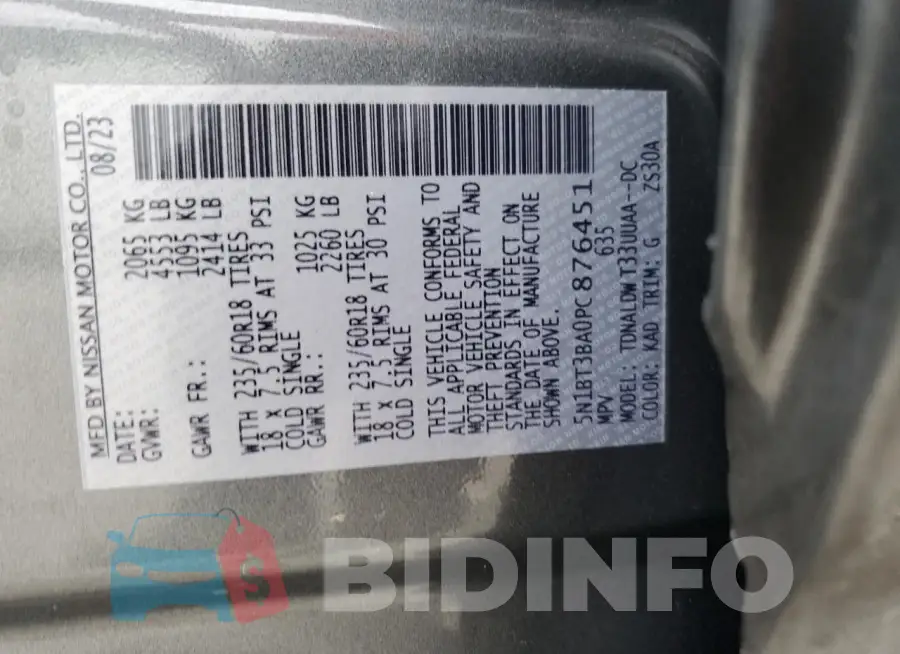 5N1BT3BA0PC876451 Photo# 14