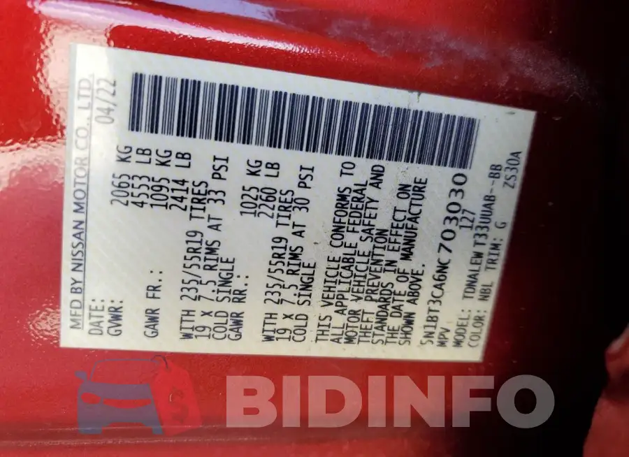 5N1BT3CA6NC703030 Photo# 13