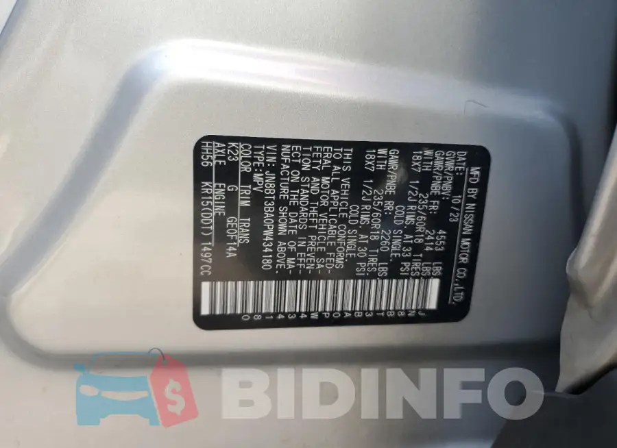JN8BT3BA0PW434180 Photo# 14