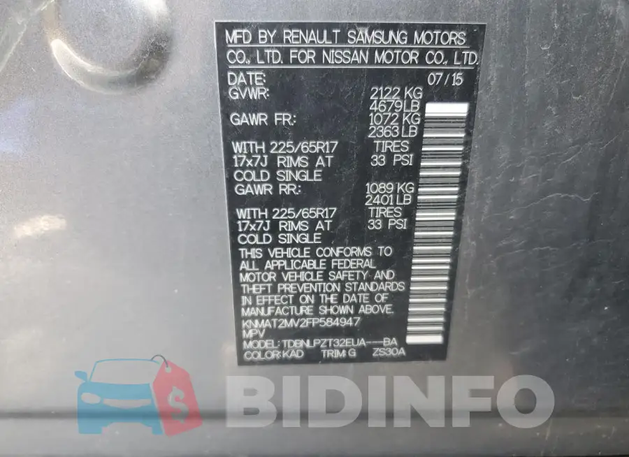 KNMAT2MV2FP584947 Photo# 13