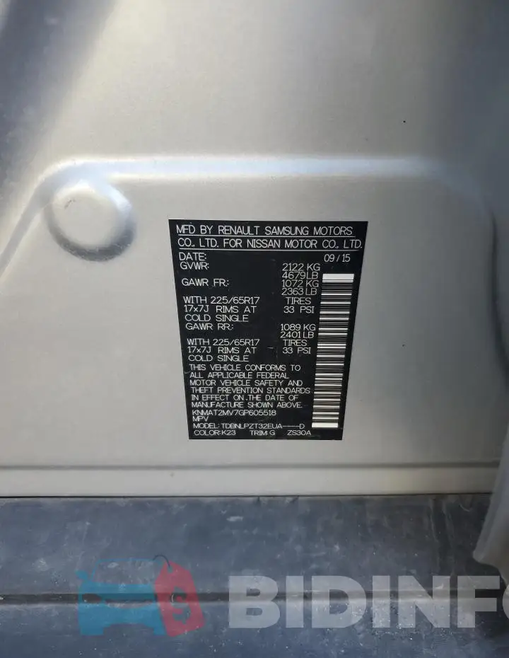 KNMAT2MV7GP605518 Photo# 12