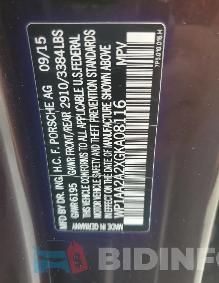 WP1AA2A2XGKA08116 Photo# 13