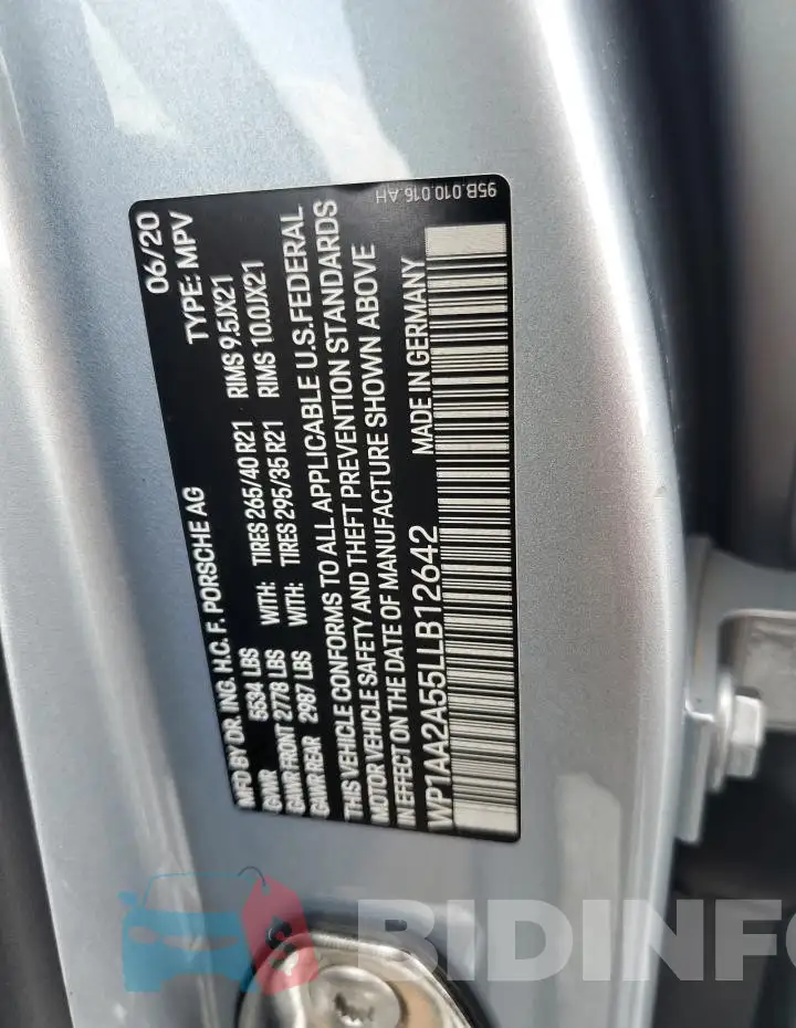 WP1AA2A55LLB12642 Photo# 13