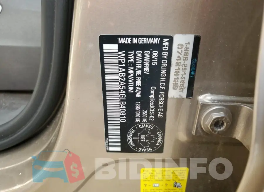 WP1AB2A54GLB40810 Photo# 13