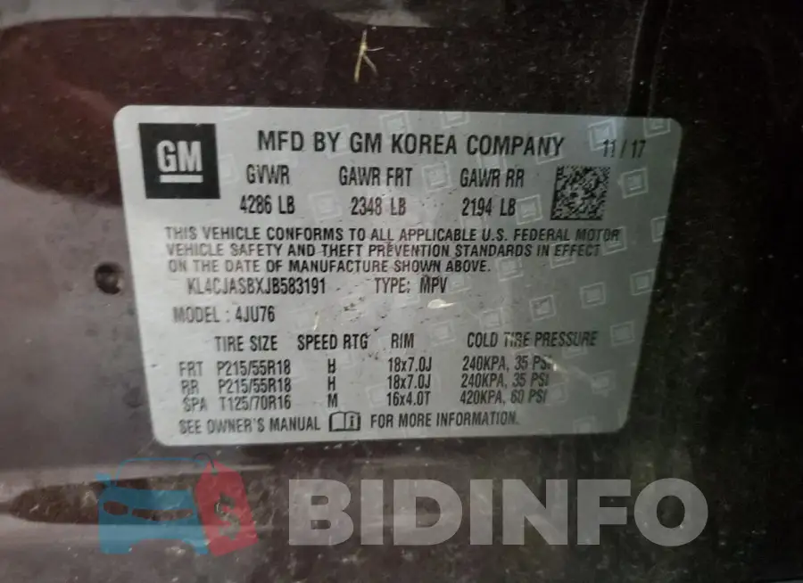 KL4CJASBXJB583191 Photo# 14