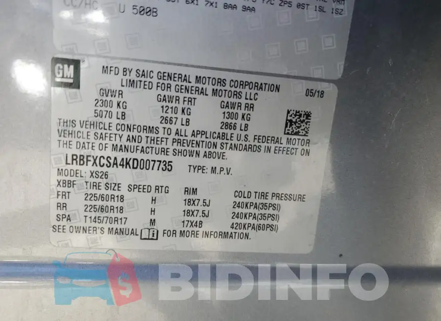 LRBFXCSA4KD007735 Photo# 13