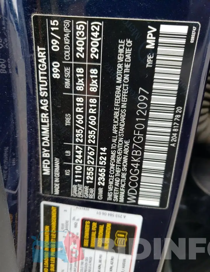 WDC0G4KB7GF012097 Photo# 14