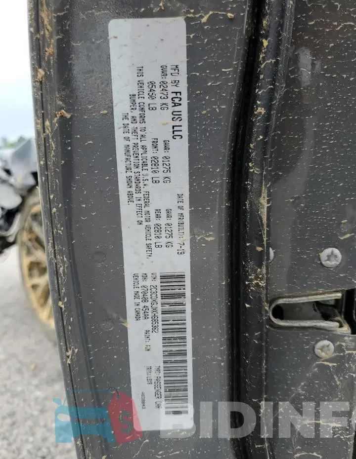 2C3CDXGJXKH685362 Photo# 12