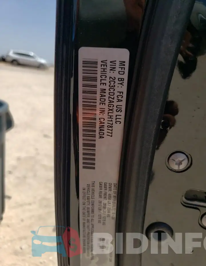 2C3CDZAGXLH178777 Photo# 12