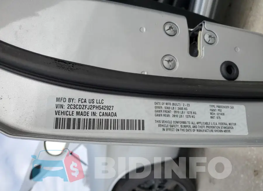2C3CDZFJ2PH542927 Photo# 13