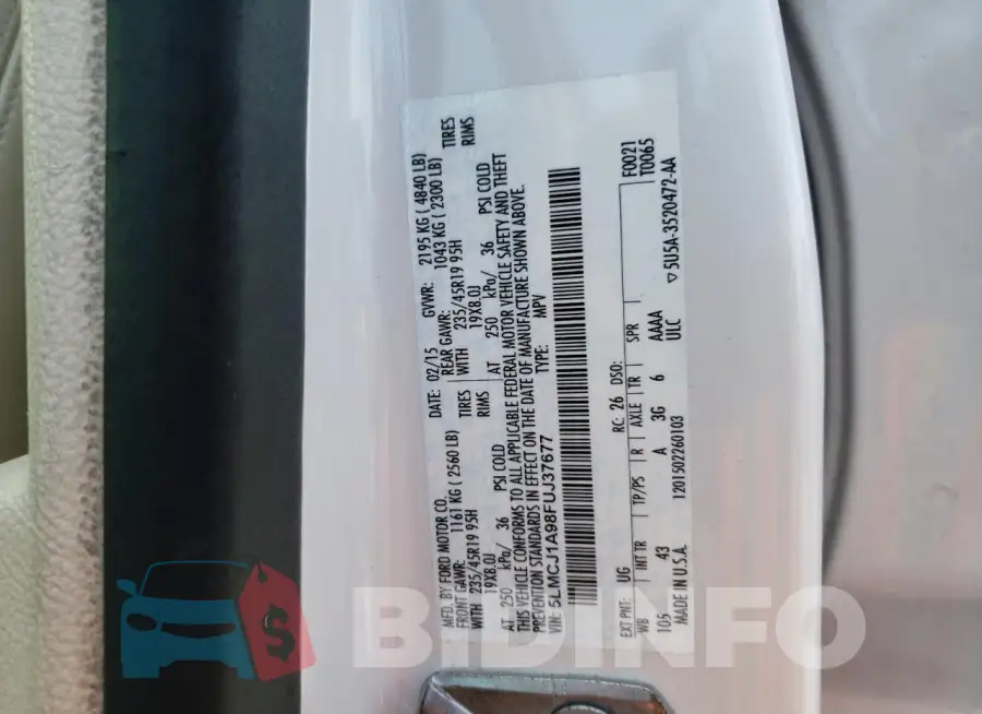 5LMCJ1A98FUJ37677 Photo# 13