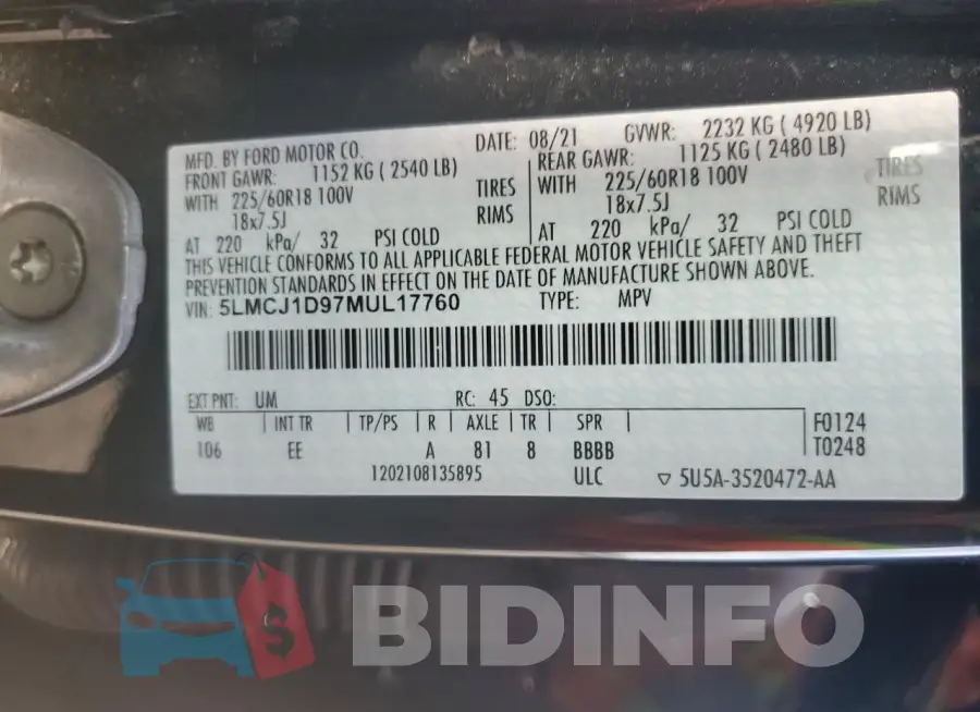 5LMCJ1D97MUL17760 Photo# 12
