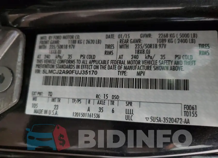 5LMCJ2A90FUJ35170 Photo# 13