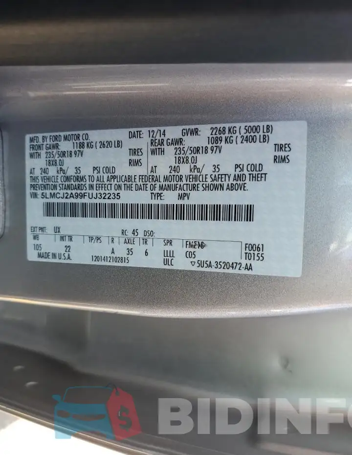 5LMCJ2A99FUJ32235 Photo# 13