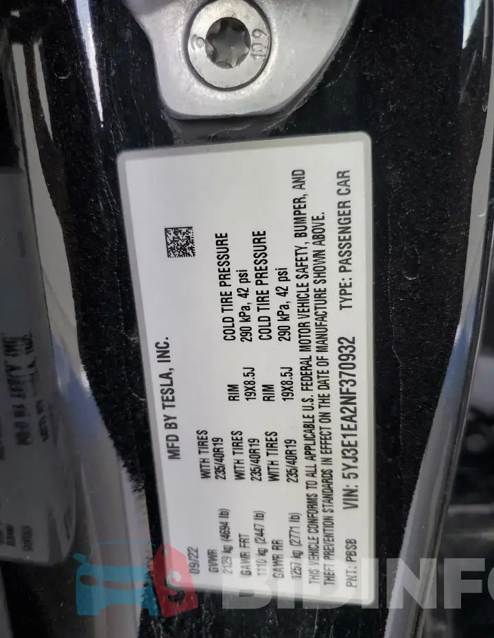 5YJ3E1EA2NF370932 Photo# 12