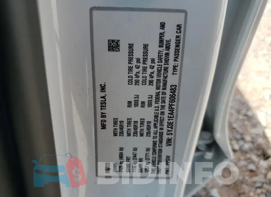 5YJ3E1EA4PF606483 Photo# 12