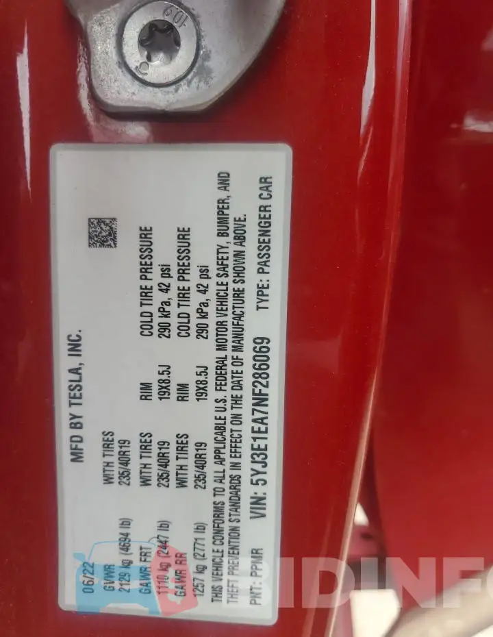 5YJ3E1EA7NF286069 Photo# 13