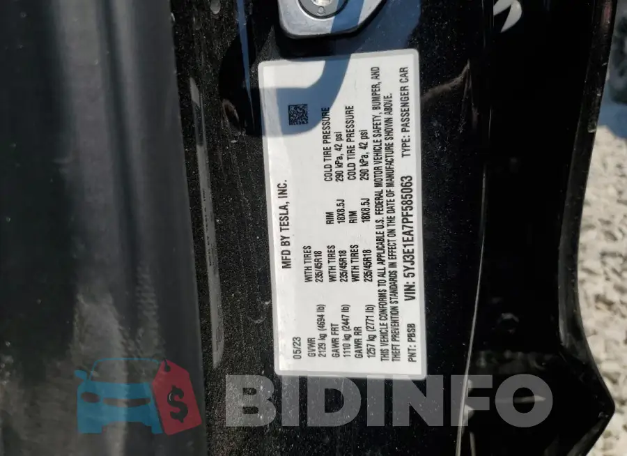5YJ3E1EA7PF585063 Photo# 12