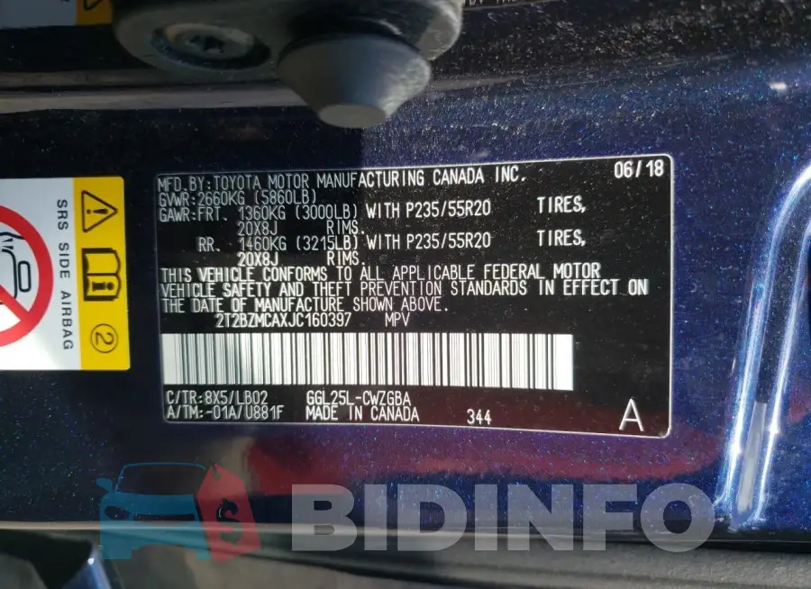 2T2BZMCAXJC160397 Photo# 13