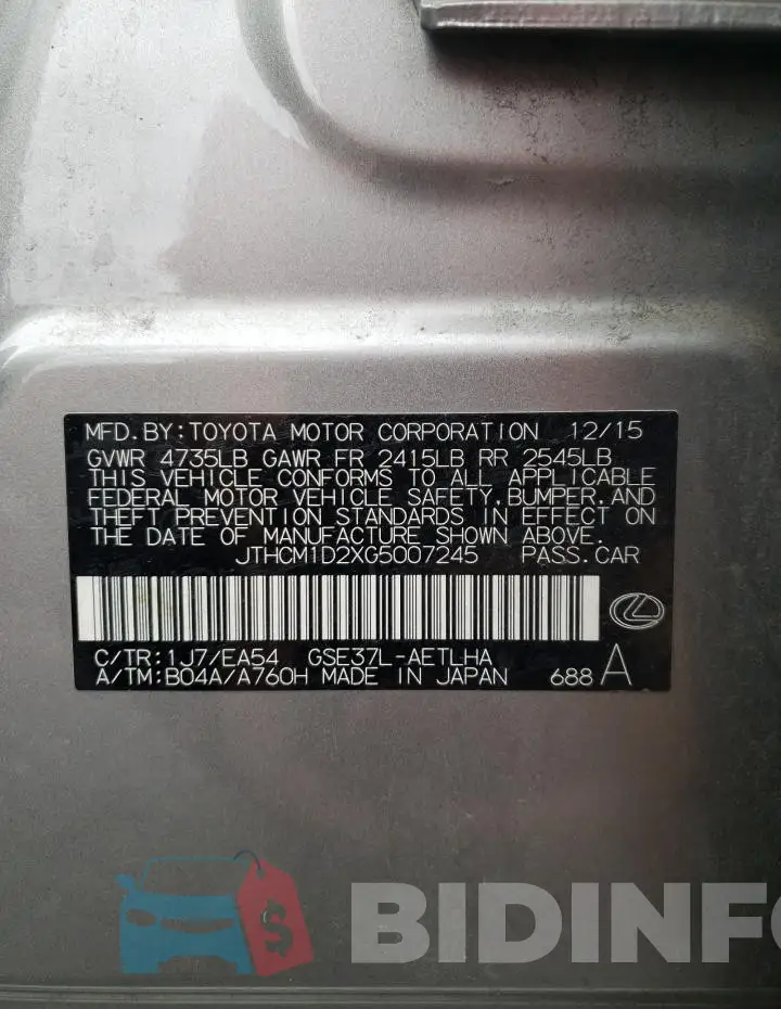 JTHCM1D2XG5007245 Photo# 12